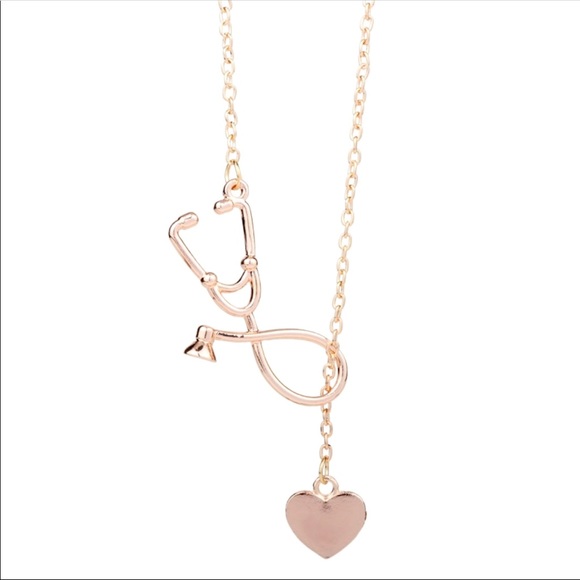 Jewelry - (T3) Rose gold Nurse Stethoscope Necklace